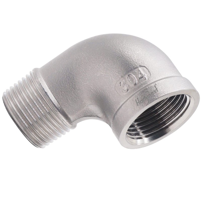 Horiznext stainless steel NPT 3/4 elbow fitting 90 degree with both male and female thread connecting water pipe air hose pvc tube cast coupling (1 pc) - Image 2